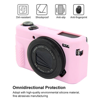 PULUZ Soft Silicone Protective Case for Canon EOS G7 X Mark II(Pink)-garmade.com
