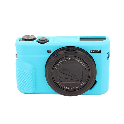 PULUZ Soft Silicone Protective Case for Canon EOS G7 X Mark II(Blue)-garmade.com