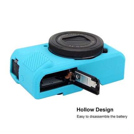 PULUZ Soft Silicone Protective Case for Canon EOS G7 X Mark II(Blue)-garmade.com