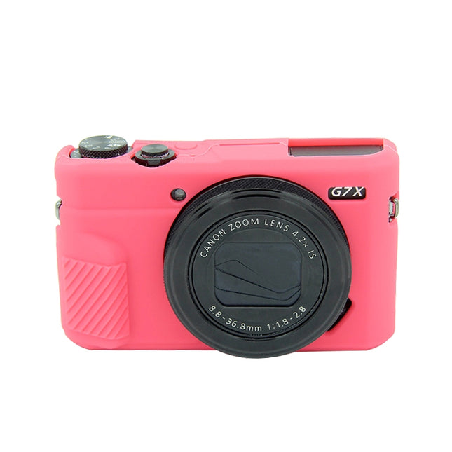 PULUZ Soft Silicone Protective Case for Canon EOS G7 X Mark II(Rose Red)-garmade.com