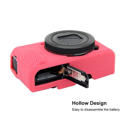 PULUZ Soft Silicone Protective Case for Canon EOS G7 X Mark II(Rose Red)-garmade.com