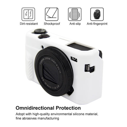 PULUZ Soft Silicone Protective Case for Canon EOS G7 X Mark II(White)-garmade.com