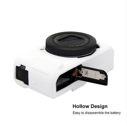 PULUZ Soft Silicone Protective Case for Canon EOS G7 X Mark II(White)-garmade.com