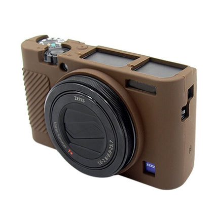 PULUZ Soft Silicone Protective Case for Sony RX100 III / IV / V(Coffee)-garmade.com