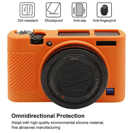 PULUZ Soft Silicone Protective Case for Sony RX100 III / IV / V(Orange)-garmade.com