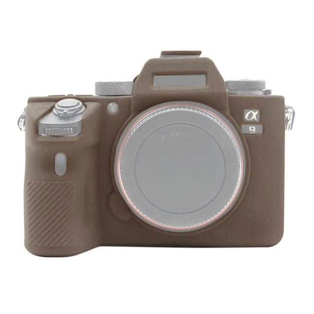 PULUZ Soft Silicone Protective Case for Sony A9 (ILCE-9) / A7 III/ A7R III(Coffee)-garmade.com