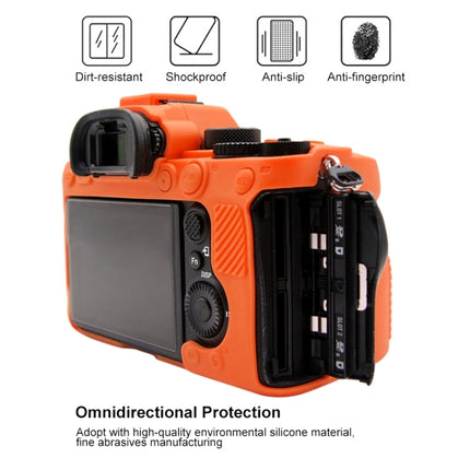 PULUZ Soft Silicone Protective Case for Sony ILCE-9M2/ Alpha 9 II / A92(Orange)-garmade.com