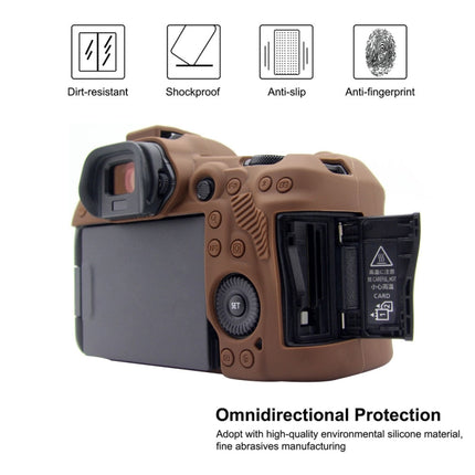 PULUZ Soft Silicone Protective Case for Canon EOS R5(Coffee)-garmade.com