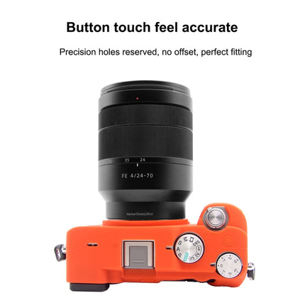 PULUZ Soft Silicone Protective Case for Sony A7C / ILCE-7C(Orange)-garmade.com