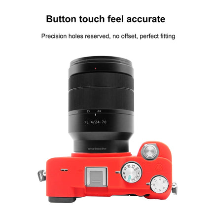 PULUZ Soft Silicone Protective Case for Sony A7C / ILCE-7C(Red)-garmade.com