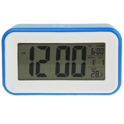 Multi Function Large Screen Alarm Clock with Calendar & LCD Light & Snooze Touch (Blue)-garmade.com