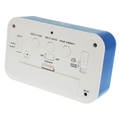Multi Function Large Screen Alarm Clock with Calendar & LCD Light & Snooze Touch (Blue)-garmade.com