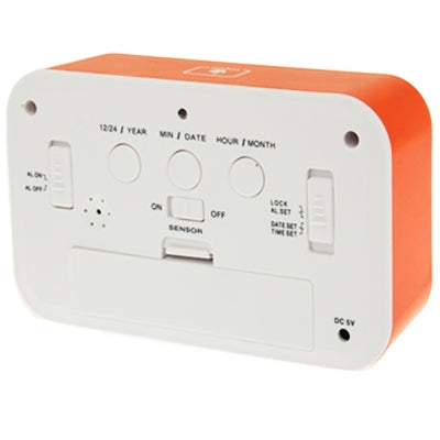 Multi Function Large Screen Alarm Clock with Calendar & LCD Light & Snooze Touch (Orange)-garmade.com