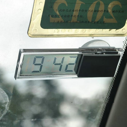 K-033 Mini Car Electronic Auto Clock Digital Transparent LCD Display with Sucker-garmade.com