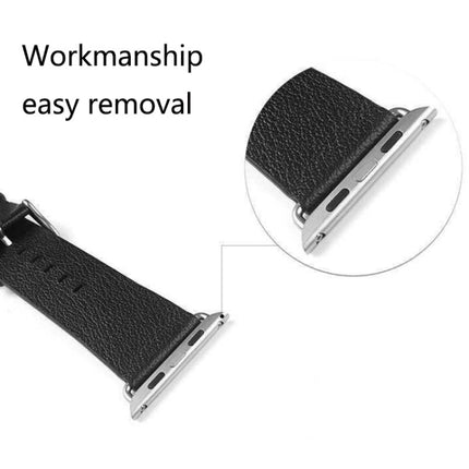 2 PCS for Apple Watch 38mm Metal Strap Connector Metal Buckle with Screwdrivers Tool(Black)-garmade.com