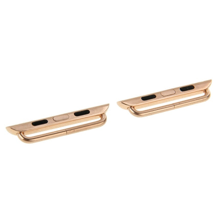 2 PCS for Apple Watch 42mm Metal Strap Connector Metal Buckle with Screwdrivers Tool(Gold)-garmade.com