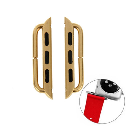 2 PCS for Apple Watch 38mm Metal Strap Connector Metal Buckle(Gold)-garmade.com