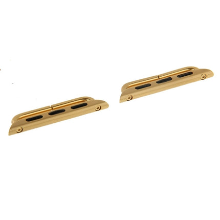 2 PCS for Apple Watch 38mm Metal Strap Connector Metal Buckle(Gold)-garmade.com
