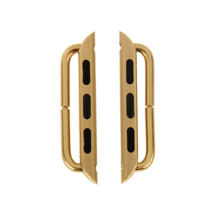 2 PCS for Apple Watch 42mm Metal Strap Connector Metal Buckle(Gold)-garmade.com