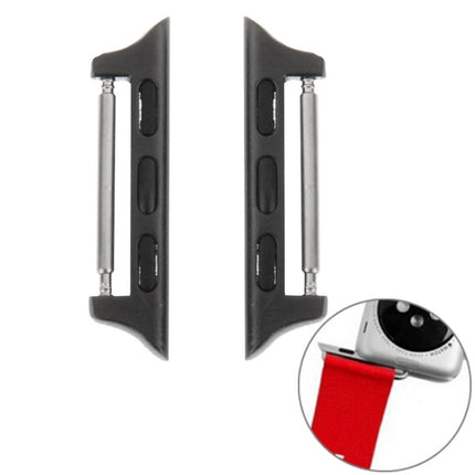 2 PCS for Apple Watch 38mm Metal Strap Connector Metal Buckle(Black)-garmade.com