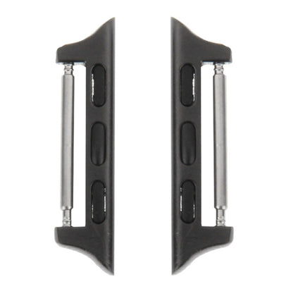 2 PCS for Apple Watch 38mm Metal Strap Connector Metal Buckle(Black)-garmade.com