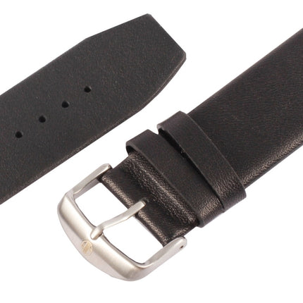 Kakapi for Apple Watch 42mm Subtle Texture Brushed Buckle Genuine Leather Watchband with Connector(Black)-garmade.com