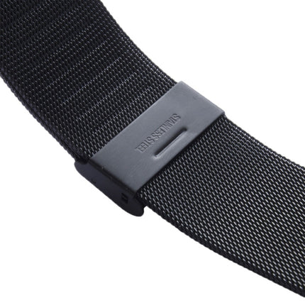For Apple Watch 38mm Milanese Classic Buckle Stainless Steel Watchband Replacement, Only Used in Conjunction with Connectors ( S-AW-3291 ) ( Black )-garmade.com