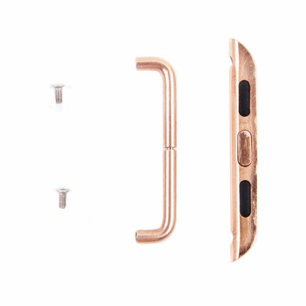 For Apple Watch 38&40mm Metal Strap Connector Metal Buckle, Pair(Rose Gold)-garmade.com
