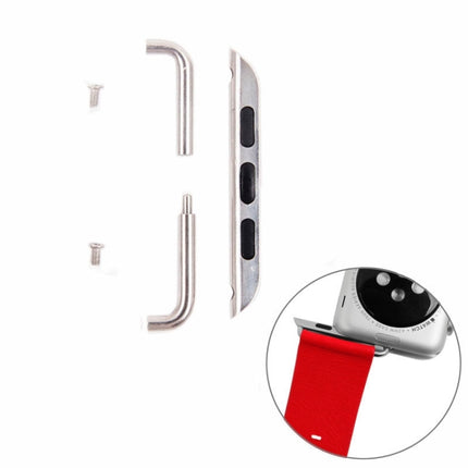 For Apple Watch 42&44mm Metal Strap Connector Metal Buckle, Pair(Silver)-garmade.com