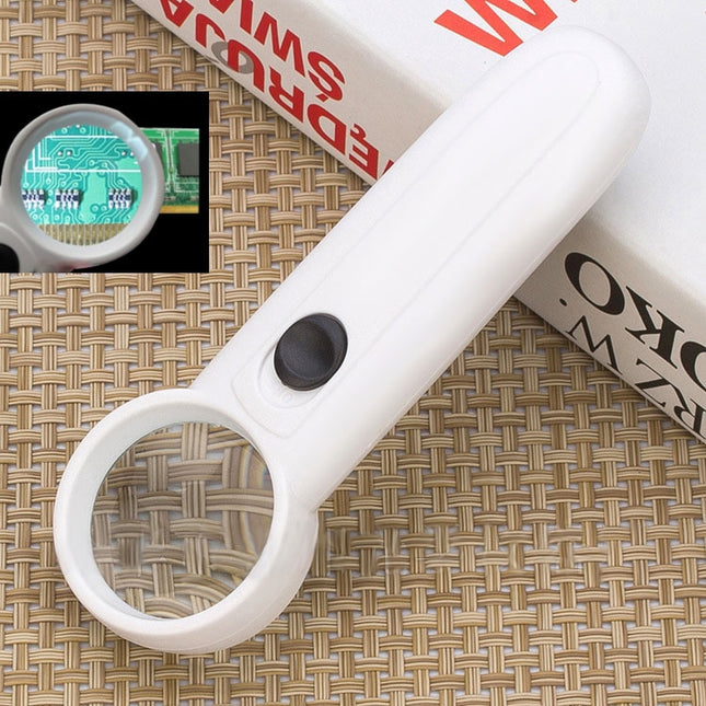 15X Handheld Exclamation Mark Type Magnifier with 2 LED-garmade.com