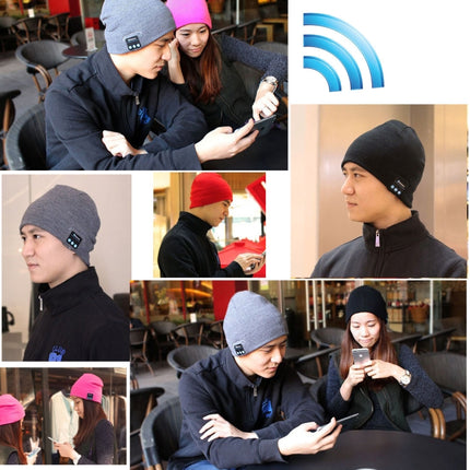 Knitted Bluetooth Headset Warm Winter Hat with Mic for Boy & Girl & Adults(Grey)-garmade.com