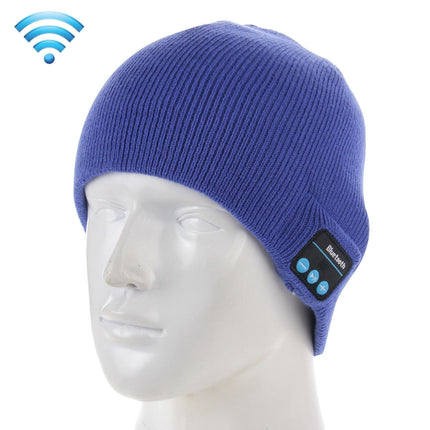 Knitted Bluetooth Headset Warm Winter Hat with Mic for Boy & Girl & Adults(Blue)-garmade.com