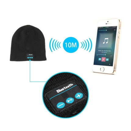 Knitted Bluetooth Headset Warm Winter Hat with Mic for Boy & Girl & Adults(Blue)-garmade.com