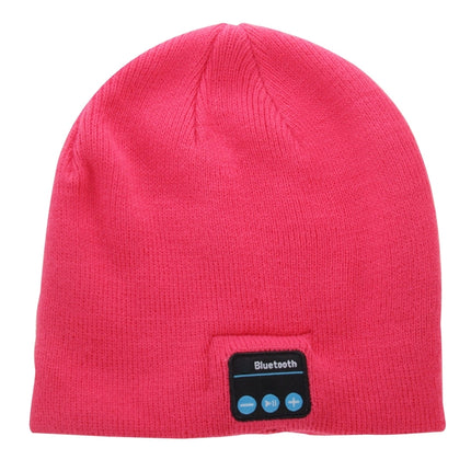 Knitted Bluetooth Headset Warm Winter Hat with Mic for Boy & Girl & Adults(Magenta)-garmade.com