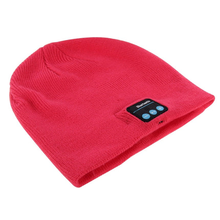 Knitted Bluetooth Headset Warm Winter Hat with Mic for Boy & Girl & Adults(Magenta)-garmade.com
