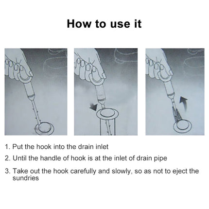 Drain & Hair Removal Tool Drain Dredge Pipe Sewer Cleaner Hook(Orange)-garmade.com
