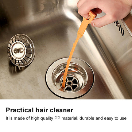 Drain & Hair Removal Tool Drain Dredge Pipe Sewer Cleaner Hook(Orange)-garmade.com