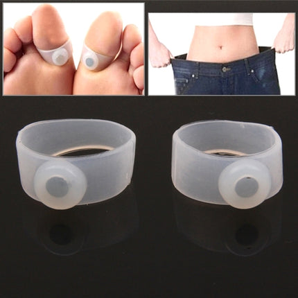 10 Pairs of Magnetic Losing Weight Toe Rings(White)-garmade.com