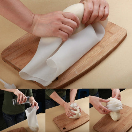 Silicone Kneading Dough Bag Dough Making Flour Mixer Maker Kitchen Tools for Pasta Flour Food, Size: 32.5cm x 23cm(White)-garmade.com