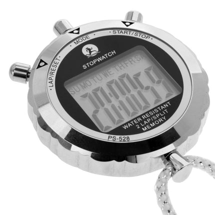 PS528 Metal Stopwatch Professional Chronograph Handheld Digital LCD Sports Counter Timer with Strap-garmade.com