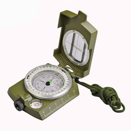 GoldGood DC60-2A Outdoor Multi-function Military Travel Geology Pocket Prismatic American Compass with Luminous Display(Army Green)-garmade.com