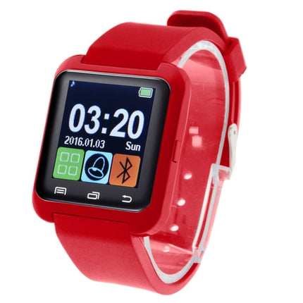 U80 Bluetooth Health Smart Watch 1.5 inch LCD Screen for Android Mobile Phone, Support Phone Call / Music / Pedometer / Sleep Monitor / Anti-lost(Red)-garmade.com