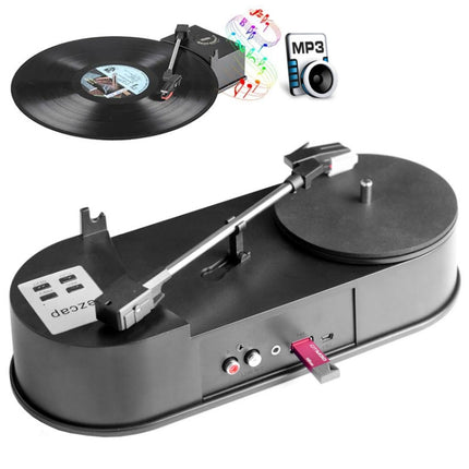 Ezcap613 Mini USB Turntable Turn Plate Vinyl LP to MP3 USB Flash-drive Hot Swapping Converter(Black)-garmade.com