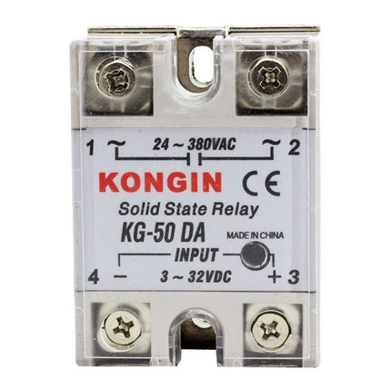 KONGIN KG-50DA AC 24-380V Solid State Relay for PID Temperature Controller, Input: DC 3-32V-garmade.com