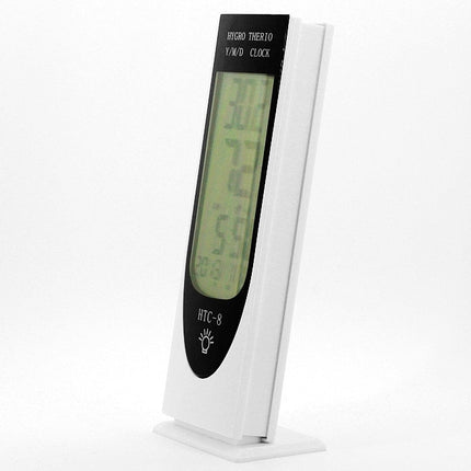 HTC-8 Luminous LCD Digital LED Night Light Thermometer Backlight Hygrometer Humidity Meter, with Alarm / Date / Clock / Calendar-garmade.com
