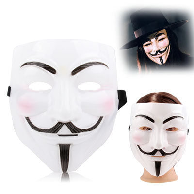 V for Vendetta Design Plastic Mask(White)-garmade.com
