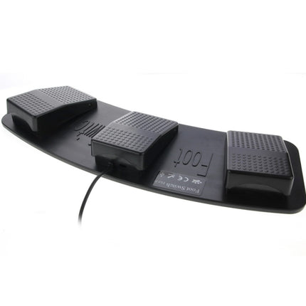 PC USB Triple Action Foot Switch(Black)-garmade.com