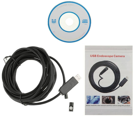 Waterproof USB Endoscope Snake Tube Inspection Camera with 6 LED for Parts of OTG Function Android Mobile Phone, Length: 5m, Lens Diameter: 7mm(Black)-garmade.com