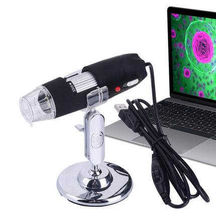 2.0 Mega Pixels 800X USB Digital Microscope with 8 LED White Light / Holder(Black)-garmade.com