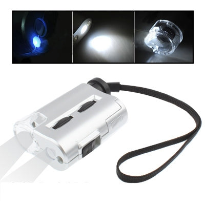 Pocket 30X-60X Microscope with 2-LED Lights / Money Detector Light-garmade.com